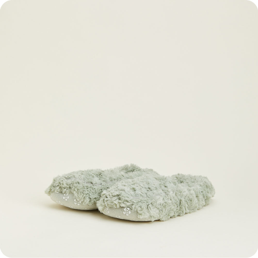 Curly Sage Green Slippers Warmies - Image 4